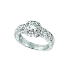 Real Diamond Engagement Fancy Ring 1 Carats 14K White Gold