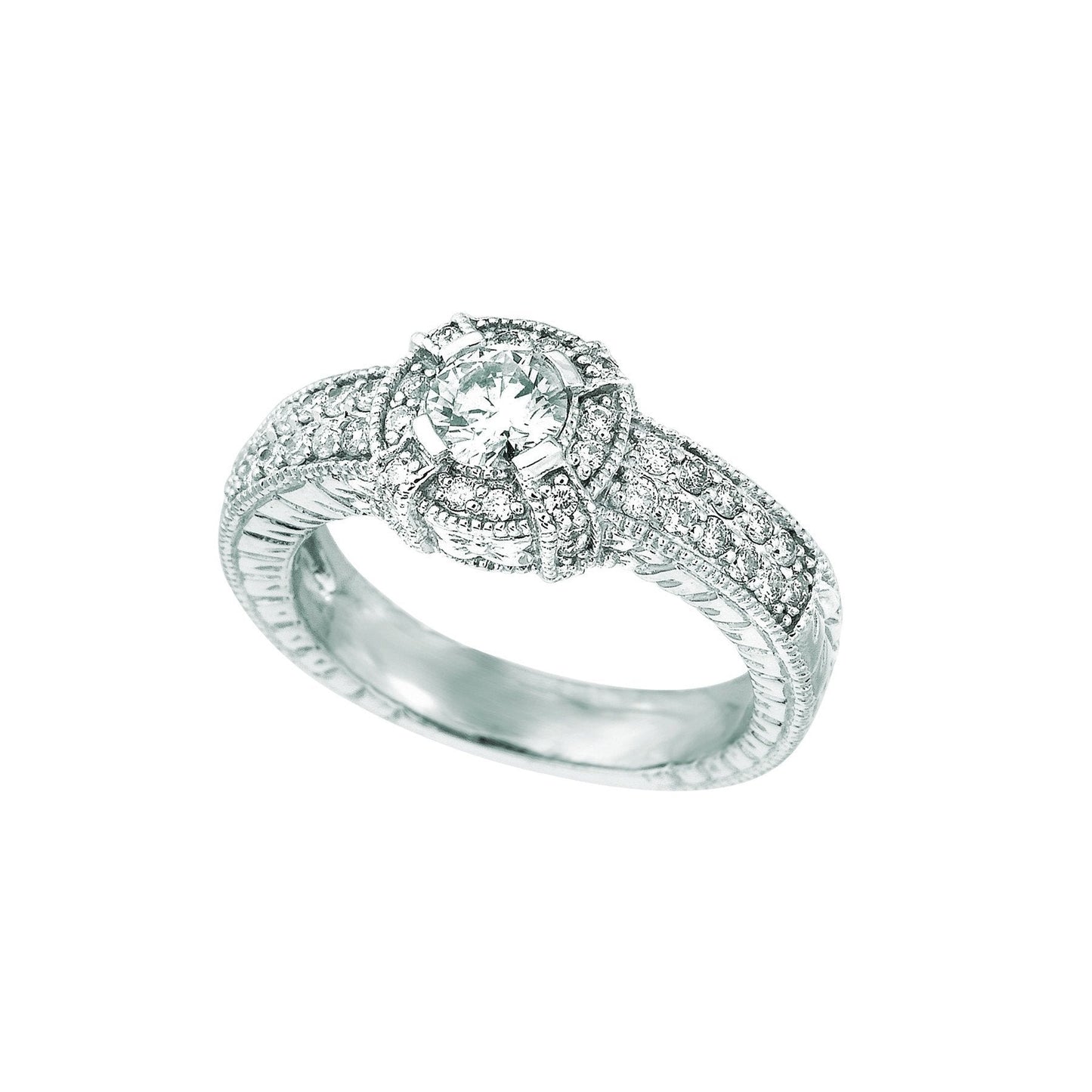 Real Diamond Engagement Fancy Ring 1 Carats 14K White Gold - Engagement Ring-harrychadent.ca