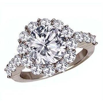 Real Diamond Engagement Halo Ring 1.50 Carats