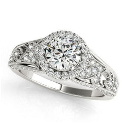 Real Diamond Engagement Ring 1.25 Carats Antique Style Women Jewelry New