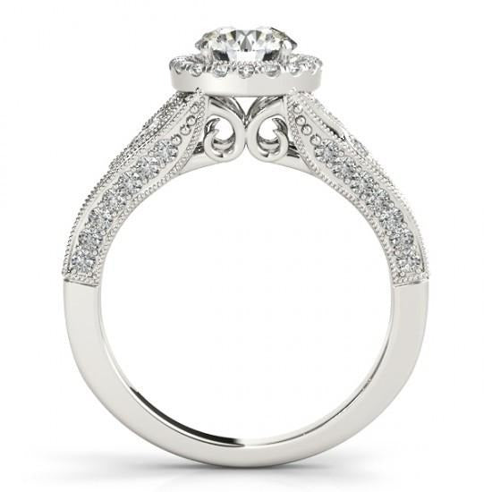 Real Diamond Engagement Ring 1.25 Carats Antique Style Women Jewelry New - Halo Ring-harrychadent.ca