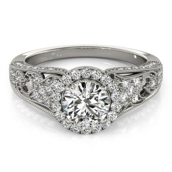 Real Diamond Engagement Ring 1.25 Carats Antique Style Women Jewelry New - Halo Ring-harrychadent.ca