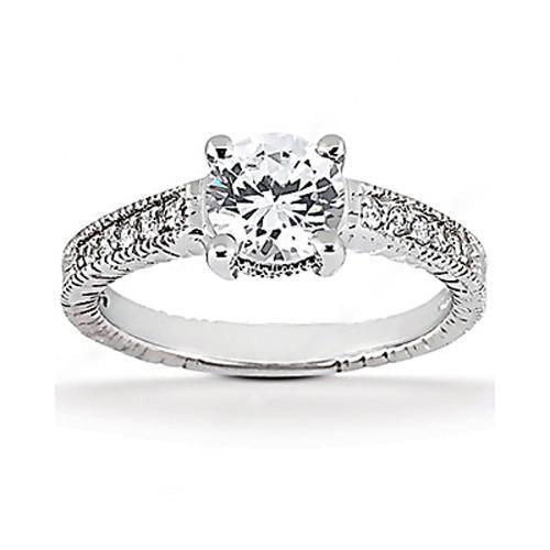 Real Diamond Engagement Ring 1.75 Ct. Diamonds F Vs1 Gold New - Solitaire Ring with Accents-harrychadent.ca