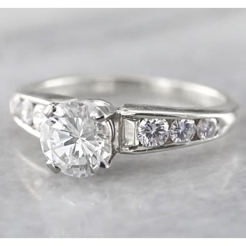 Real Diamond Engagement Ring Accented 1.50 Carats White Gold 14K Jewelry