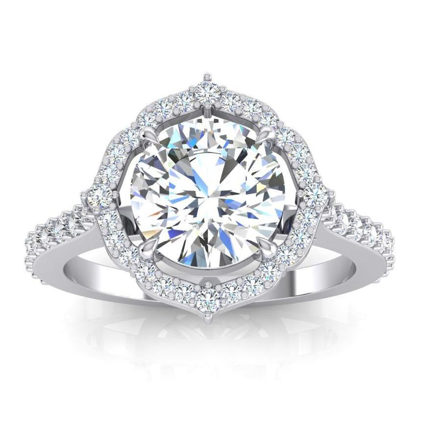 Real Diamond Engagement Ring Halo 3 Carats