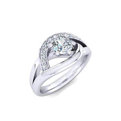 Real Diamond Engagement Ring White Gold 1.70 Ct