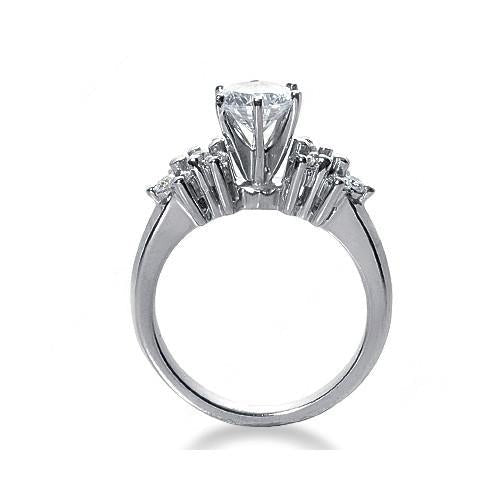 Real Diamond Engagement Ring White Gold 14K 3.30 Carats New - Engagement Ring-harrychadent.ca