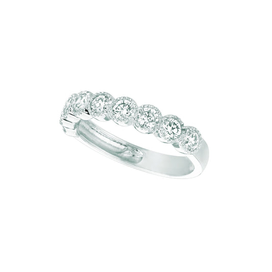 Real Diamond Half Eternity Band 1 Carat 14K White Gold Jewelry - Half Eternity Band-harrychadent.ca