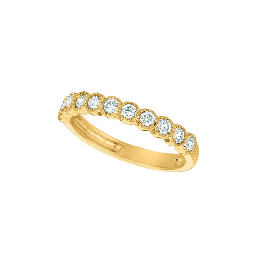 Real Diamond Half Eternity Band New 0.50 Carats 14K Yellow Gold - Half Eternity Band-harrychadent.ca