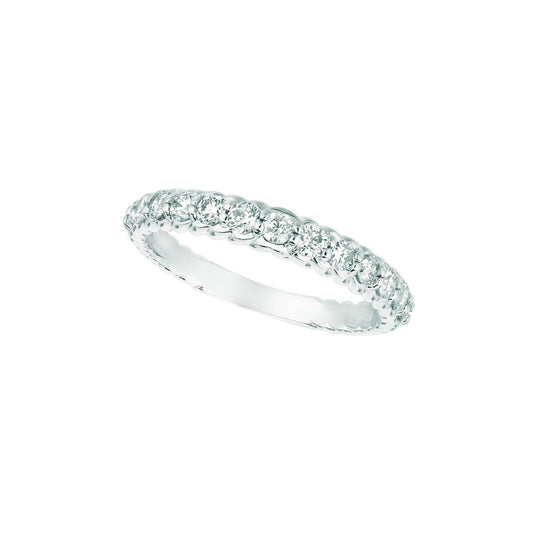 Real Diamond Half Eternity Band Ring 0.64 Carats 14K White Gold - Half Eternity Band-harrychadent.ca