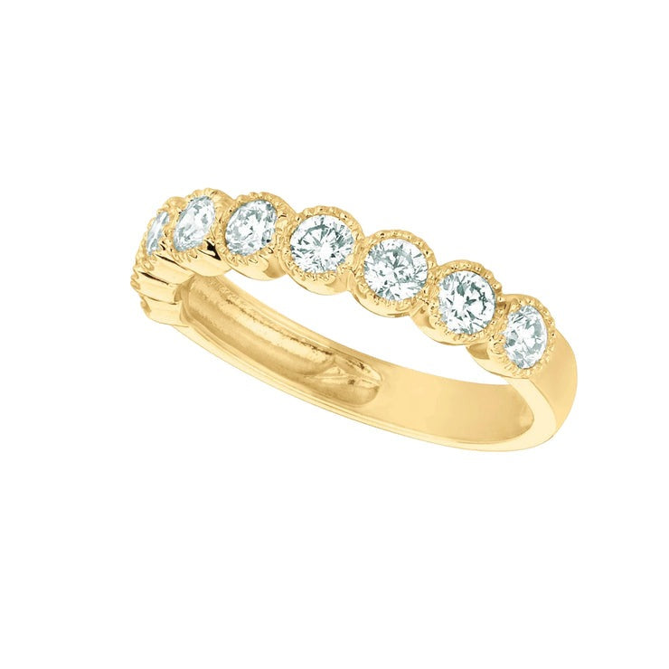 Real Diamond Half Eternity Band Ring 1 Carat 14K Yellow Gold - Half Eternity Band-harrychadent.ca