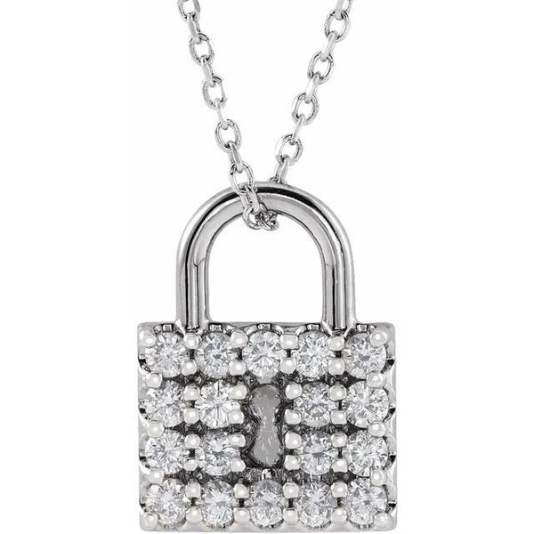 Real Diamond Lock Pendant 0.90 Carats F Vs1 Jewelry