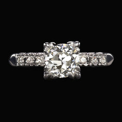 Real Natural Earth Mined Diamond Old Miner Wedding Ring With Accents Triple Prong Set 3 Carats