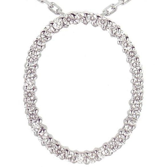 Real Diamond Oval Shape Women Pendant 2.70 Carats White Gold Necklace - Pendant-harrychadent.ca