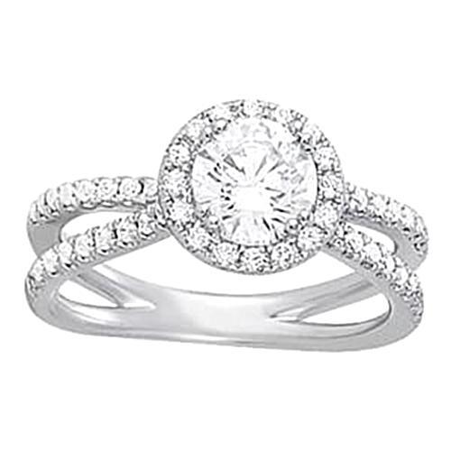 Real Diamond Ring 2 Carats Women Jewelry White Gold 14K