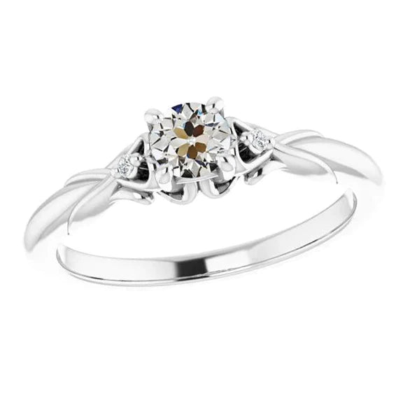 Real Diamond Round Old Miner Three Stone Ring 14K Gold 1.50 Carats