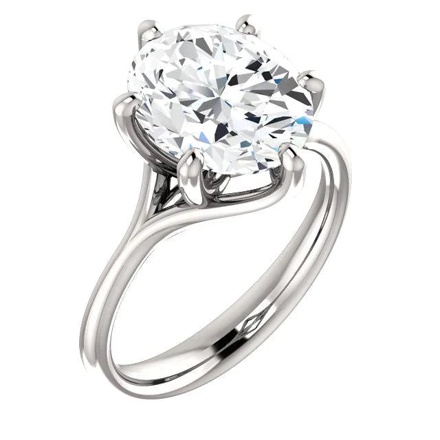 Real Diamond Solitaire Cathedral Setting Engagement Ring Women Jewelry