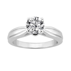 Real Diamond Solitaire Engagement Ring 2.50 Carats White Gold 14K