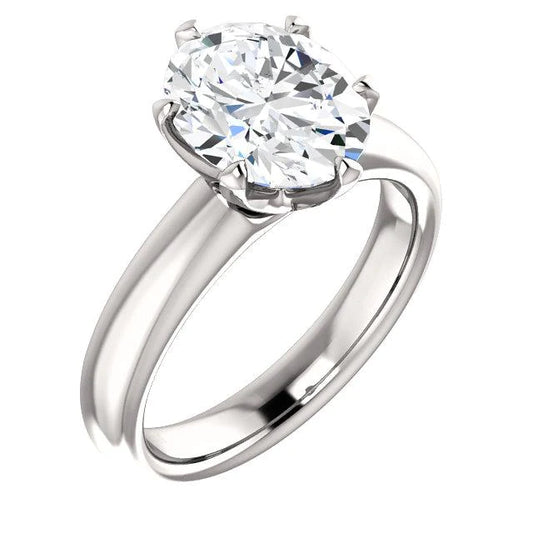 Real Diamond Solitaire Engagement Ring 5.10 Carats Prong Setting Jewelry