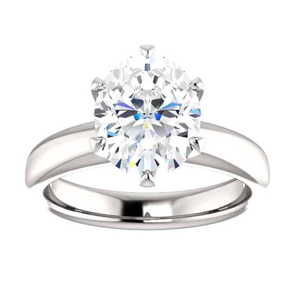 Real Diamond Solitaire Engagement Ring 5.10 Carats Prong Setting Jewelry