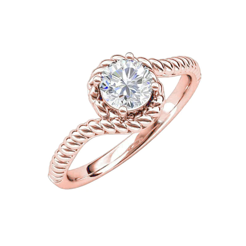 Real Diamond Solitaire Engagement Ring Rose Gold 1.75 Carat