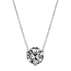 14K White Gold Pendant Necklace with Brilliant Diamond – 1 ct