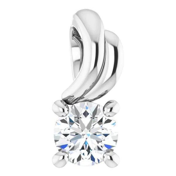 Real Diamond Solitaire Pendant 2.50 Carats White Gold 14K