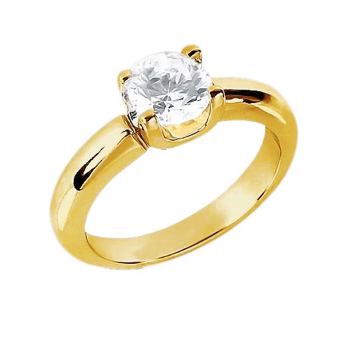 Real Diamond Solitaire Ring 0.75 Ct. Yellow Gold New Jewelry - Solitaire Ring-harrychadent.ca