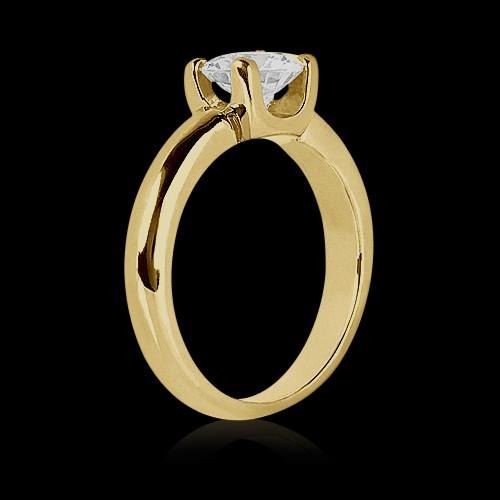 Real Diamond Solitaire Ring 0.75 Ct. Yellow Gold New Jewelry - Solitaire Ring-harrychadent.ca