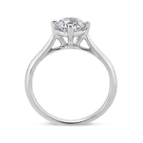 Real Diamond Solitaire Ring 1.51 Carats Prong Setting White Gold 14K