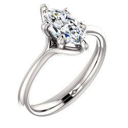 Real Diamond Solitaire Ring 2.50 Carats Six Claw Prong Setting White Gold