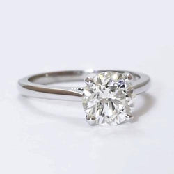 Real Diamond Solitaire Ring 2 Carats Class Round Cut White Gold 14K Jewelry