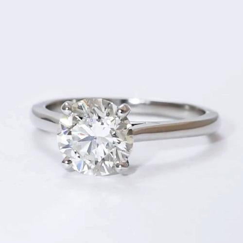 Real Diamond Solitaire Ring 2 Carats Class Round Cut White Gold 14K Jewelry