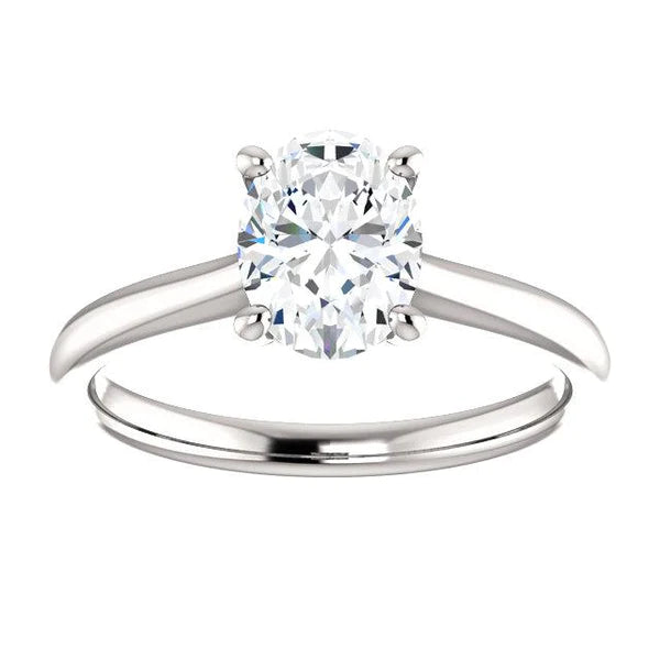 Real Diamond Solitaire Ring 5 Carats Cathedral Setting White Gold 14K