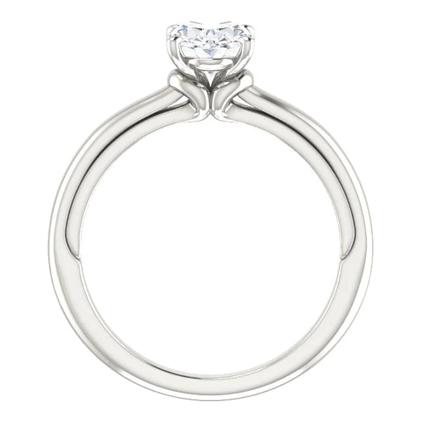 Real Diamond Solitaire Ring 5 Carats Cathedral Setting White Gold 14K