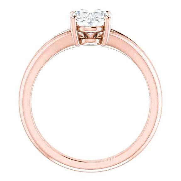 Real Diamond Solitaire Ring 2 Carats Rose Gold