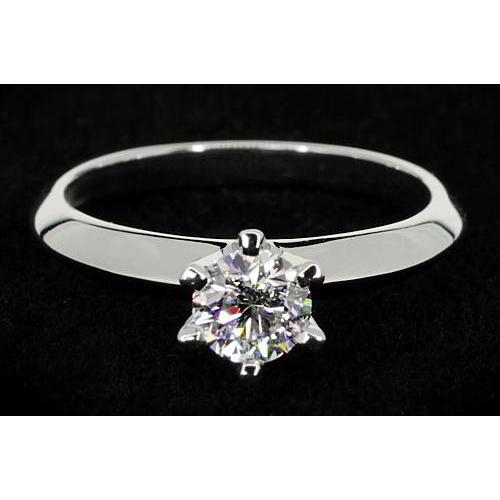 Real Diamond Solitaire Round Promise Ring 1 Carat White Gold 14K