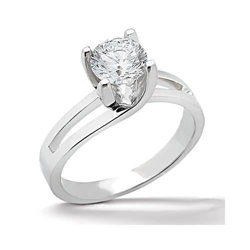 Real Diamond Solitaire Women Engagement Ring White Gold 1.25 Carats