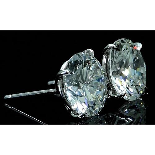 Real Diamond Stud Earrings 12 Carats White Gold 14K