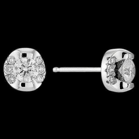 Real Diamond Stud Earrings Round 2.5 Ct. White Gold
