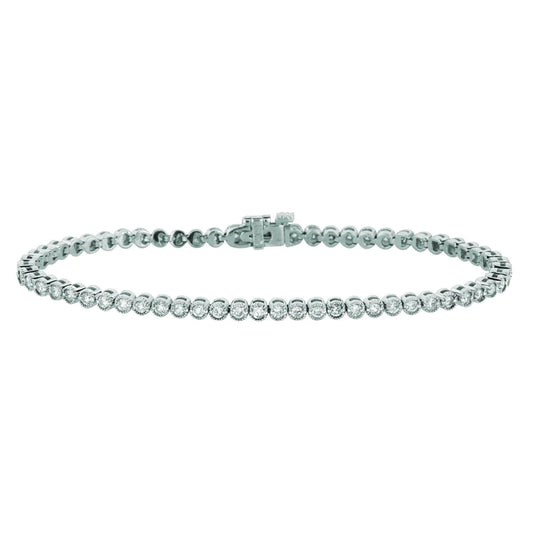 Real Diamond Tennis Bracelet 3 Carats 14K White Gold