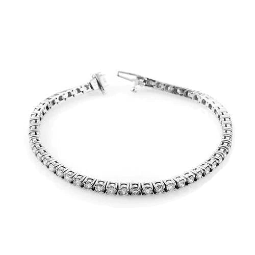 Real Diamond Tennis Bracelet Round Cut 6 Carats White Gold Jewelry