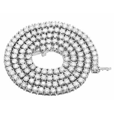 Real Diamond Tennis Chain Necklace 101.25 Carats 30 Inches 5.5 Mm White Gold 14K - Mens Chain-harrychadent.ca