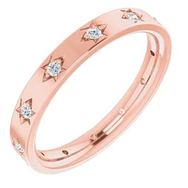 Real Diamond Wedding Eternity Band 0.36 Carats Rose Gold 14K New