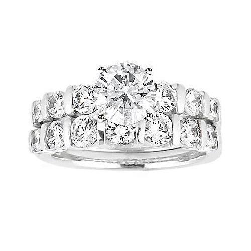 Real Diamond White Gold Engagement Set 2.25 Carats White Gold 14K