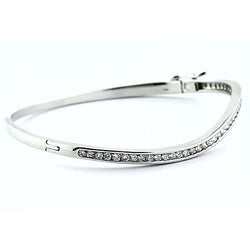 Real Diamond Women Bangle 3 Carats White Gold 14K Jewelry