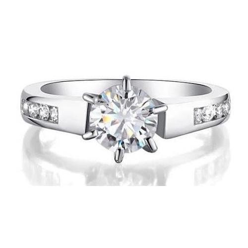 Real Diamonds 2 Ct Engagement Ring With Accents White Gold 14K