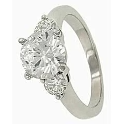 Real Diamonds 3 Stone Anniversary Ring 2.30 Ct. White Gold 14K
