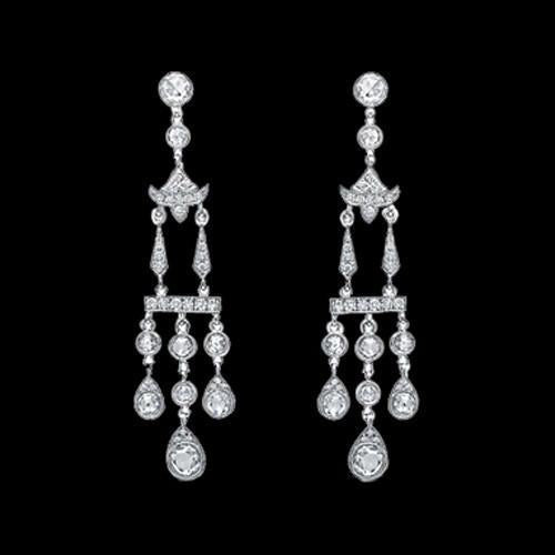 Real Diamonds Chandelier Earring 3.5 Carat White Gold Hanging Jewelry Women - Chandelier Earring-harrychadent.ca
