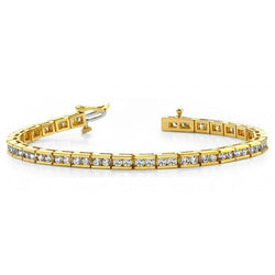 Real Diamonds Classic Style Tennis Bracelet 3.30 Carats 14K Yellow Gold